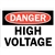 DANGER HIGH VOLTAGE sign, U1-1065-RD_10X7, 10" x 7", self adhesive, meets OSHA Standards
