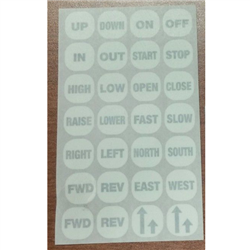 Ductowire PPS-BC legend Plate inserts for Switch Button (set)